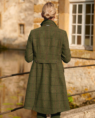 Harris Tweed® Mantel olivgrün mit Strukturkaro