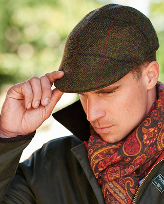 Harris Tweed® Kappe green overcheck