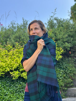 Tartan-Stola 100% Lammwolle Blackwatch