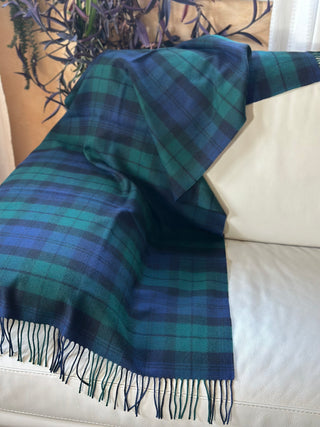 Tartan-Stola 100% Lammwolle Blackwatch