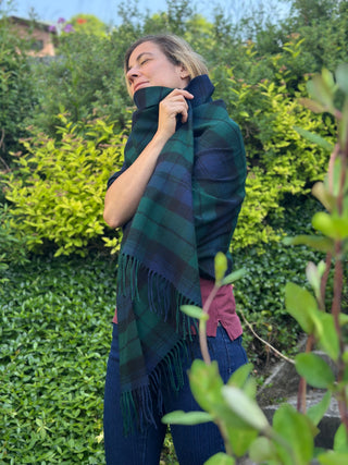 Tartan-Stola 100% Lammwolle Blackwatch