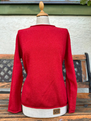 Damen Merino Pullover Rundhals Superfine Schurwolle