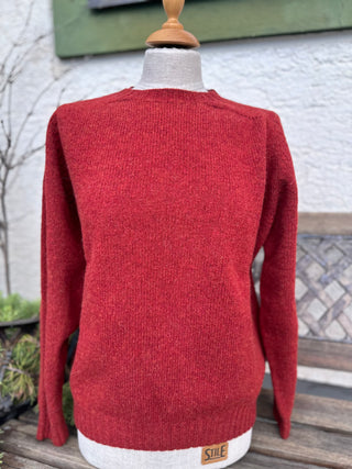 Damen Shetland Wollpullover Crew Neck
