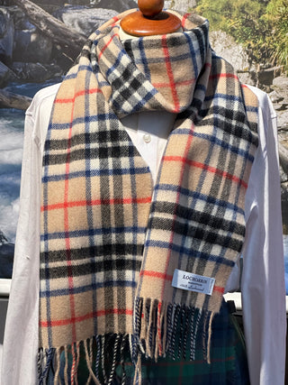 Klassischer Lammwollschal Thomson Camel Tartan