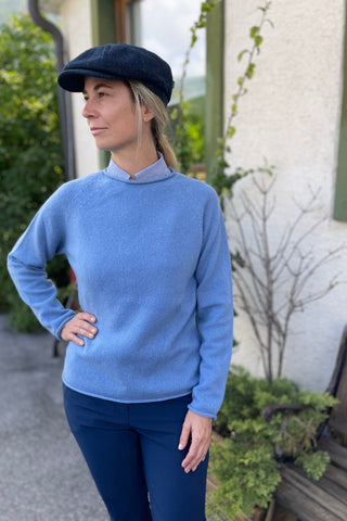 Damen Merino Pullover Rundhals Superfine Schurwolle