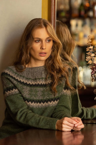 Pullover Faireisle Damen Merino Possum