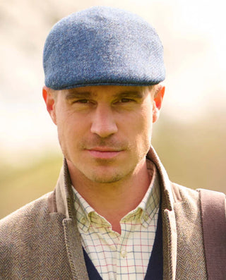 Harris Tweed® Kappe Stahlblau