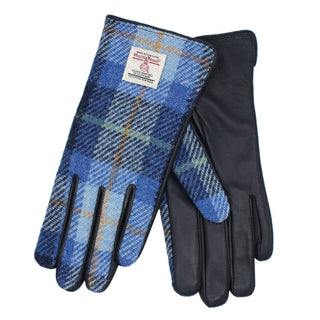 Skye Harris Tweed und Leder Damenhandschuhe ZG015: Blackwatch / L 8,0