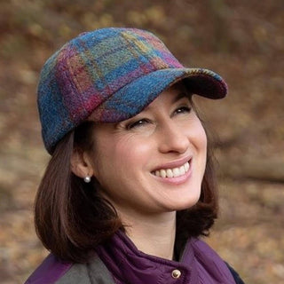 Rannoch Harris Tweed Baseballkappe ZH281: Blau Grün Pflaume Überprüfen
