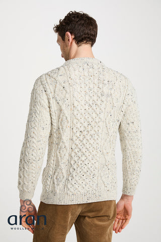 Pullover Aran Traditioneller Irischer Zopfstrick hellbeige