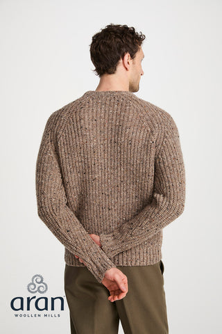 Donegal Tweed Herrenpullover 100% Wolle beige