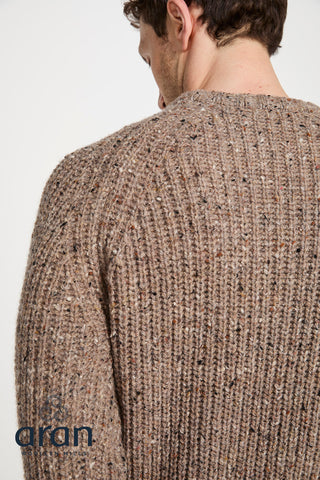 Donegal Tweed Herrenpullover 100% Wolle beige