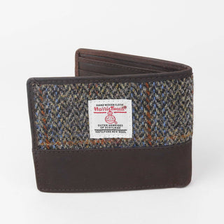Braune Geldbörse aus Harris-Tweed