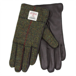 Skye Harris Tweed und Leder Damenhandschuhe ZG015: Blackwatch / L 8,0