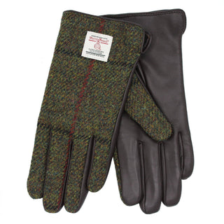 Skye Harris Tweed und Leder Damenhandschuhe ZG015: Blackwatch / L 8,0