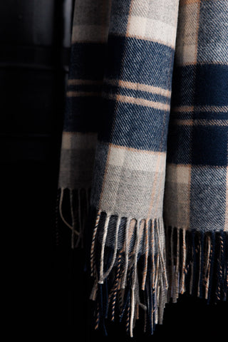 Lammwolldecke Schottland Tartan Bannockbane Grey