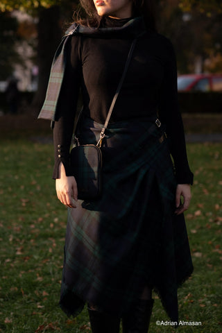 Damen Blackwatch Schottenrock Fancy Kilt - 100% Lammwolle made in Scotland