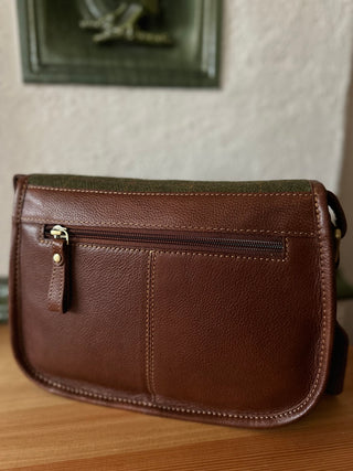 Tweed mini Saddle Bag classic green