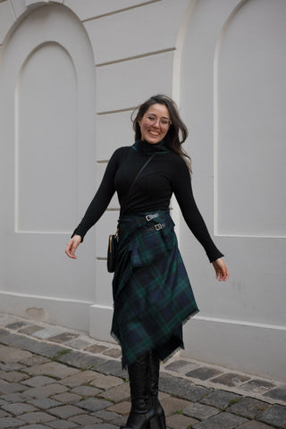 Damen Blackwatch Schottenrock Fancy Kilt - 100% Lammwolle made in Scotland