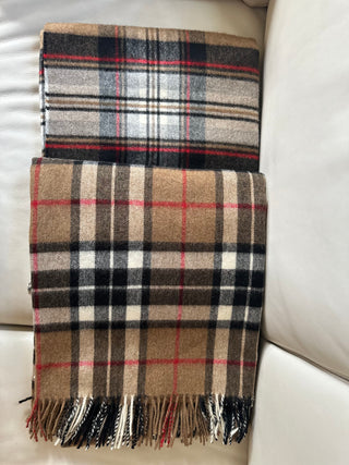 Luxuriöse Wolldecke Camel Thompson Red, feine Merinowolle
