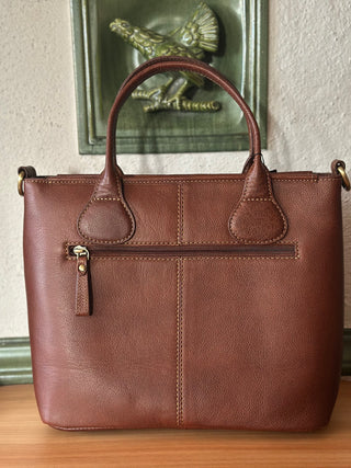 Harris Tweed® Echtleder große Tote Highland Check hellbraun