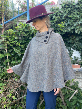 Donegal Tweed Damen Poncho/Cape 100% Wolle