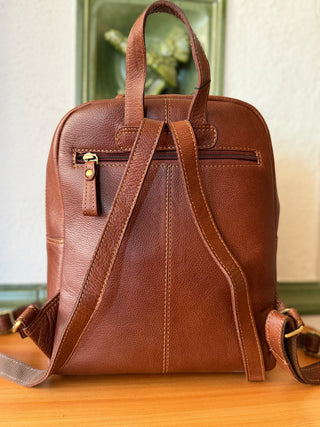 Klassischer Tweed Rucksack mit Echtleder