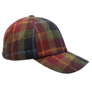 Rannoch Harris Tweed Baseballkappe ZH281: Berry