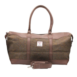 Brodie Harris Tweed Lederreisetasche ZB081: Braun-Braun-Mix