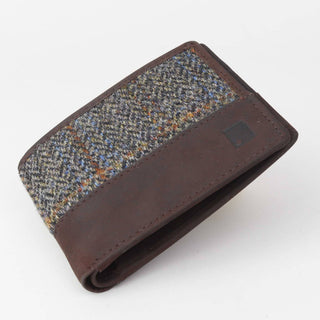 Braune Geldbörse aus Harris-Tweed