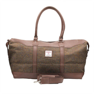 Brodie Harris Tweed Lederreisetasche ZB081: Braun-Braun-Mix